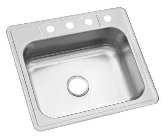 Photo 1 of 25 in. Drop in Single Bowl Gauge Stainless Steel Kitchen Sink
