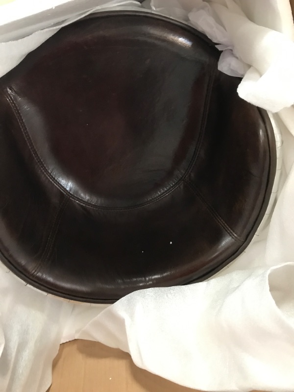 Photo 2 of ***Parts Only***ACME Brancaster Adjustable Stool w/Swivel (1Pc) - 96555 - Vintage Brown Top Grain Leather & Aluminum - 24"~34" Seat Height