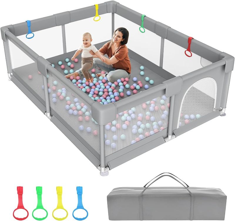 Photo 1 of 79" ×71" Extra Large Baby Playpen, Big Play Pens f