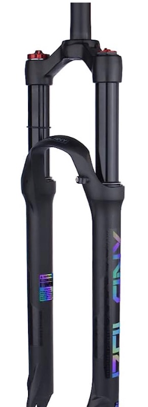 Photo 1 of 29" Mountain Bike Air Suspension Fork Shock Absorber Rebound Adjustment 1 1/8 Straight Tube QR 9mm Travel 100mm Manual/Remote Locking Fit Mountain/Road Bike