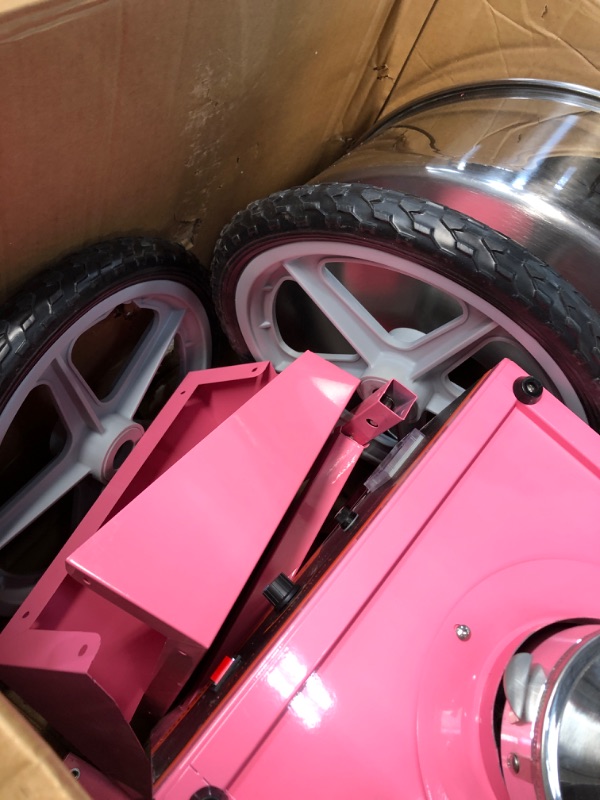 Photo 1 of ***NOT FUNCTIONAL - FOR PARTS - NONREFUNDABLE - SEE NOTES***
VEVOR Electric Cotton Candy Machine 1000W Commercial Pink with Wheels