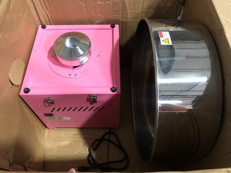 Photo 5 of ***NOT FUNCTIONAL - FOR PARTS - NONREFUNDABLE - SEE NOTES***
VEVOR Electric Cotton Candy Machine 1000W Commercial Pink with Wheels