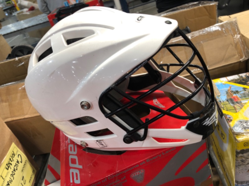 Photo 2 of ***SCUFFED AND SCRAPED***
Cascade Youth CS Lacrosse Helmet W/ Black Mask, Kids, White, Youth OFSM Size