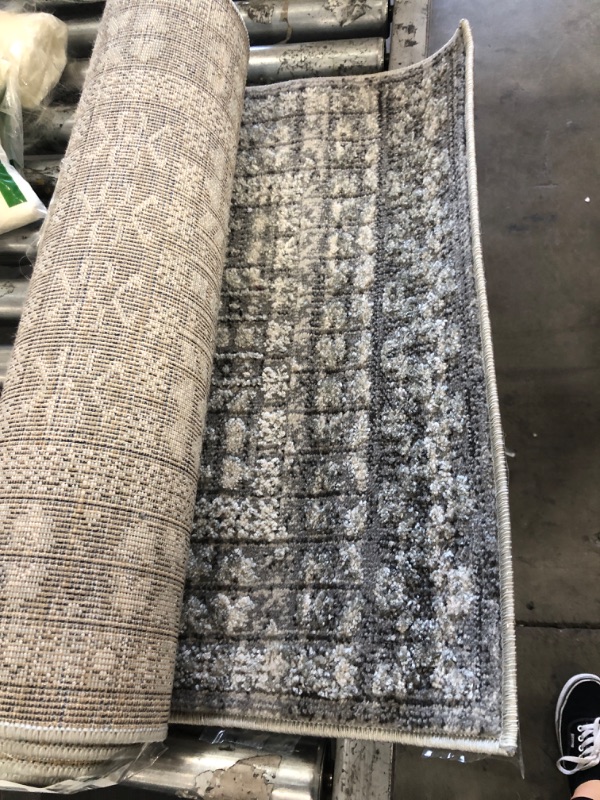 Photo 1 of 2' x 7' grey/white runner rug 