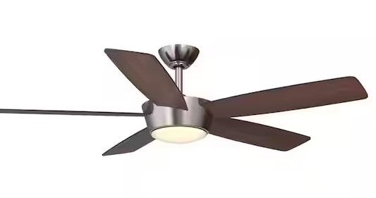 Photo 1 of  52 in. Indoor Brushed Nickel Ceiling Fan 