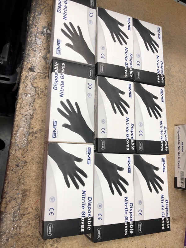 Photo 2 of GMG SINCE1988 Black Disposable Gloves,Disposable Gloves Small 100 PACK,4 mil Gloves Disposable Latex Free for Exam Disposable Gloves,Food Safe Nitrile Gloves 9pack 