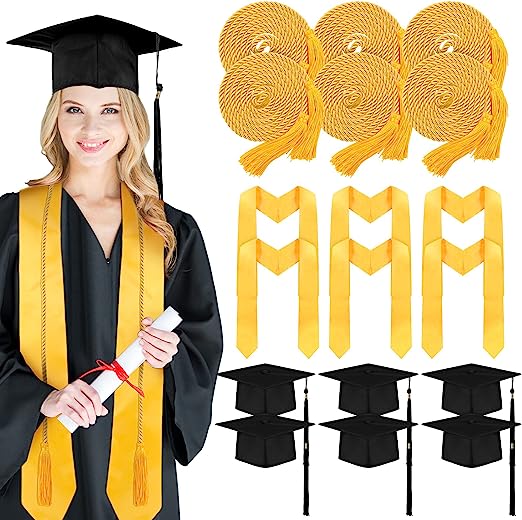 Photo 1 of 18 Pcs 2023 Graduation Costume Accessories Bulk Graduation Tassel Honor Cords Graduation Cap Stole for Graduation Party