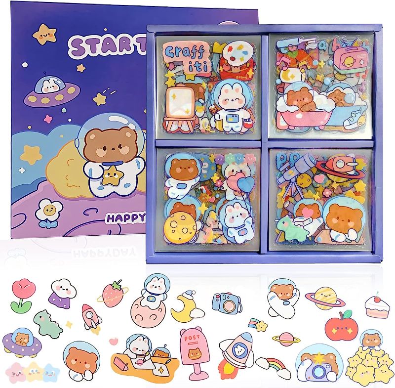 Photo 1 of 2 PACK*
CUNCUN 100 Sheets Cute Stickers Set, Kwaii Stickers Waterproof for Water Bottles, Phone Cases, Laptops, Scrapbook, DIY Crafts Supplies, Bullet Journaling, Aesthetic Sticker Packs for Girls Boys