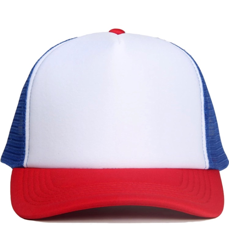 Photo 3 of (PACK OF 2) Joyful House Red Blue Baseball Cap Halloween Cosplay Hat with Adjustable Mesh Back for Men Boys, Medium