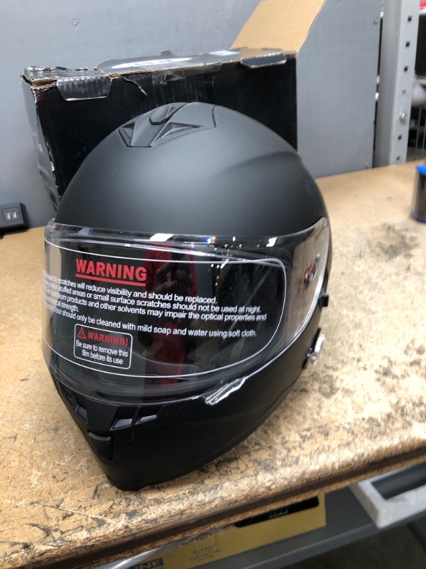 Photo 2 of Gloves Not Included*******XXL--FreedConn Bluetooth Integrated Motorcycle Helmet, DOT Full Face BM12 Communication Systems Motorcycle Helmet with 500m FM Radio/ MP3, 2-3 Riders Pairing Intercom (Matte Black, XXL) XX-Large Matte Black