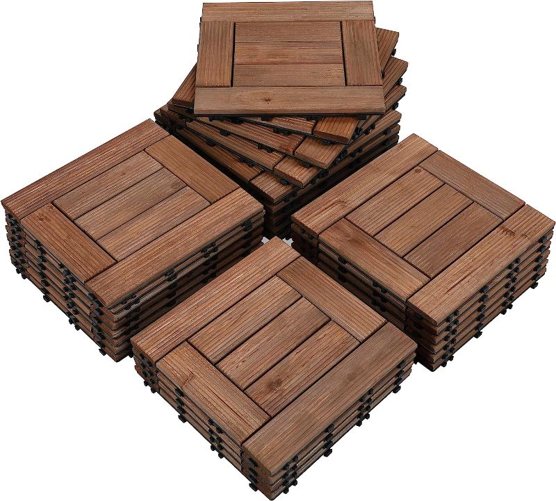 Photo 1 of 
Yaheetech 27PCS Wooden Flooring Patio Deck Tiles Interlocking Tiles Patio Solid Wood and Plastic Indoor&Outdoor 12 x 12in Brown