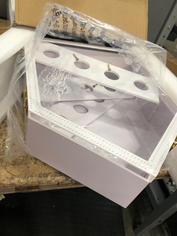 Photo 1 of White Baseball Display Case 12 Balls Red Stitching Design Easy to Hang Baseball Holders for Balls Display Baseball Cases for Balls Anti-Theft Gold Plated Locks Shatterproof Baseball Case Display