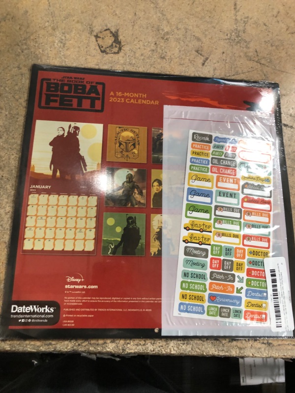 Photo 2 of The Book of Boba Fett Calendar 2023 -- Deluxe 2023 Boba Fett Wall Calendar Bundle with Over 100 Calendar Stickers (Star Wars Gifts, Office Supplies)