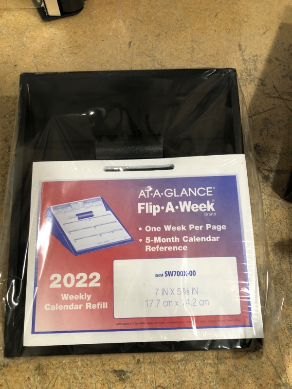 Photo 2 of 2022 Flip-A-Week Desk Calendar and Base by AT-A-GLANCE, 5-1/2" x 7", Complete Set, Pages Included (SW700X00) 2022 Old Edition Complete Set