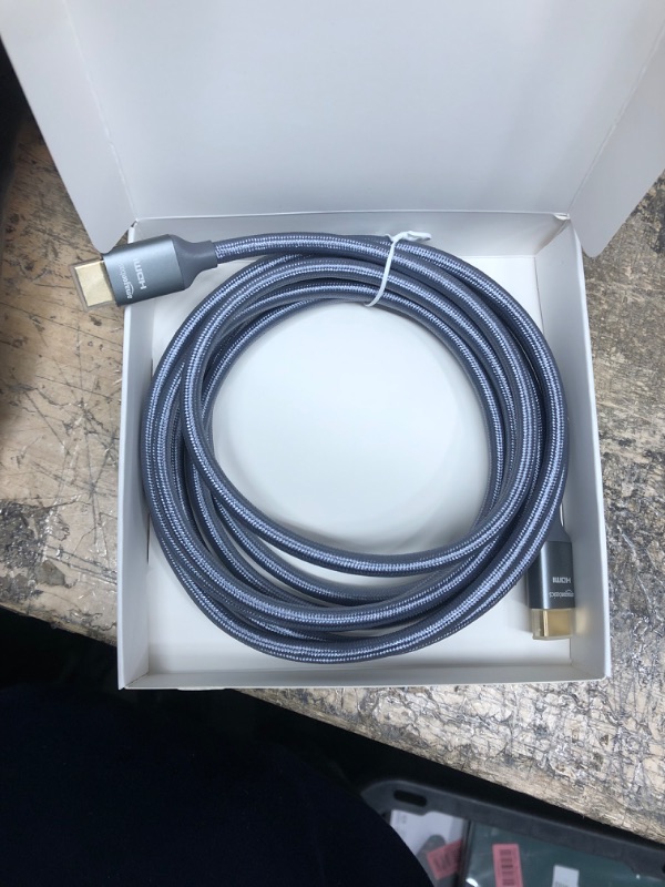 Photo 1 of Amazon Basics High-Speed HDMI Cable (48Gbps, 8K/60Hz ) - 10 Feet, Dark Gray, Monitor 1 Dark Gray 10 Feet