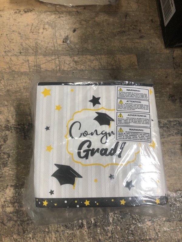 Photo 2 of JOYIN 144 Pcs Graduation Napkins Congrats Grad Disposable Party Dinnerware 2023 Graduation Party Accessories for Graduation School Party Supplies Party Favor