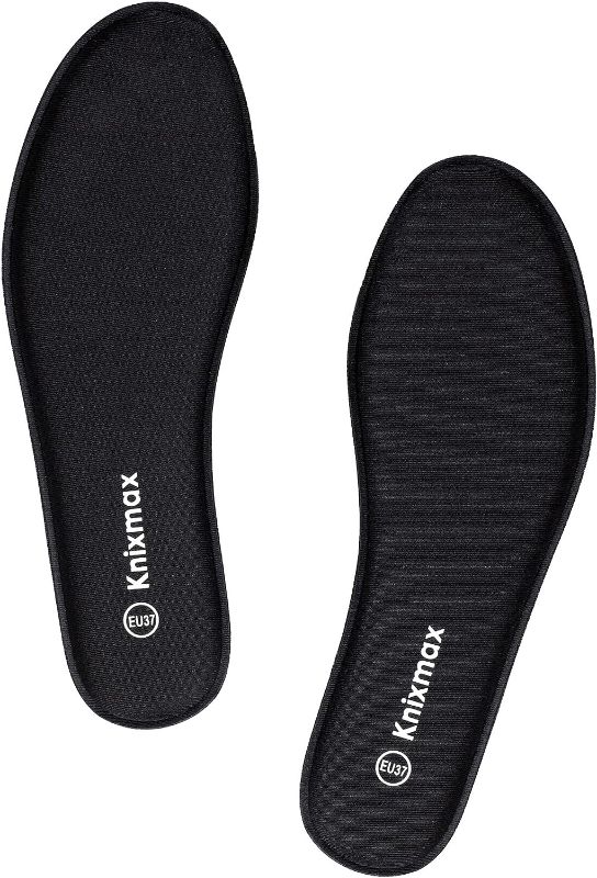 Photo 1 of 4 PACK OF Knixmax Memory Foam Shoe Insoles for Women, ReplaceWoment Shoe Inserts for Sneakers Loafers Slippers Sport Shoes Work Boots, Comfort Cushioning Innersoles Shoe Liners Black US 10/EU 43 12 Women/10 Men 1: 8mm-black