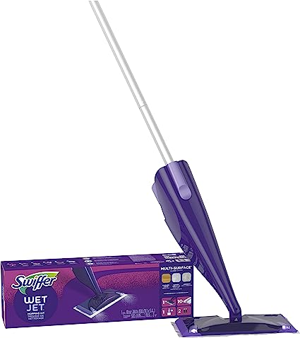 Photo 1 of (missing parts Swiffer WetJet Hardwood and Floor Spray Mop Cleaner Starter Kit, Includes: 1 Power Mop