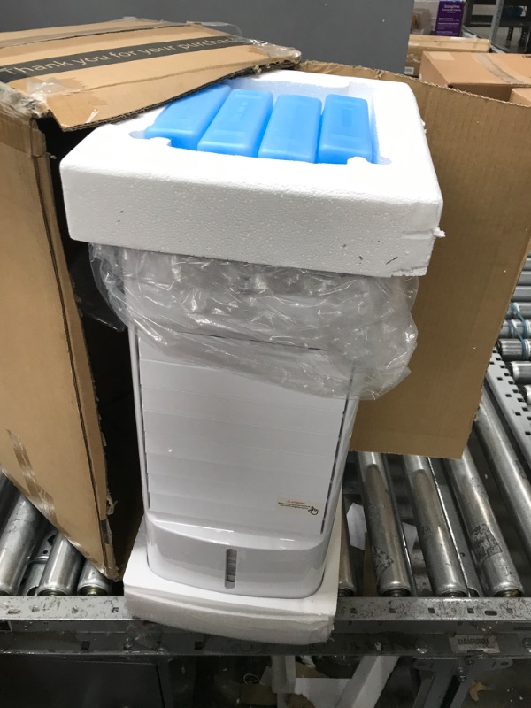 Photo 1 of 24" Evaporative Air Cooler & Mini Portable Air Conditioner, Personal AC Cooling Fan for Room Office Camping, Mini Portable Air Conditioner Ice Cubes