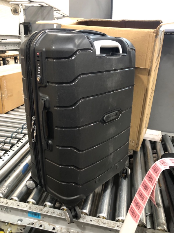 Photo 2 of **MINOR WEAR & TEAR**Samsonite Freeform Hardside Expandable with Double Spinner Wheels, Checked-Medium 24-Inch, Black Checked-Medium 24-Inch Black