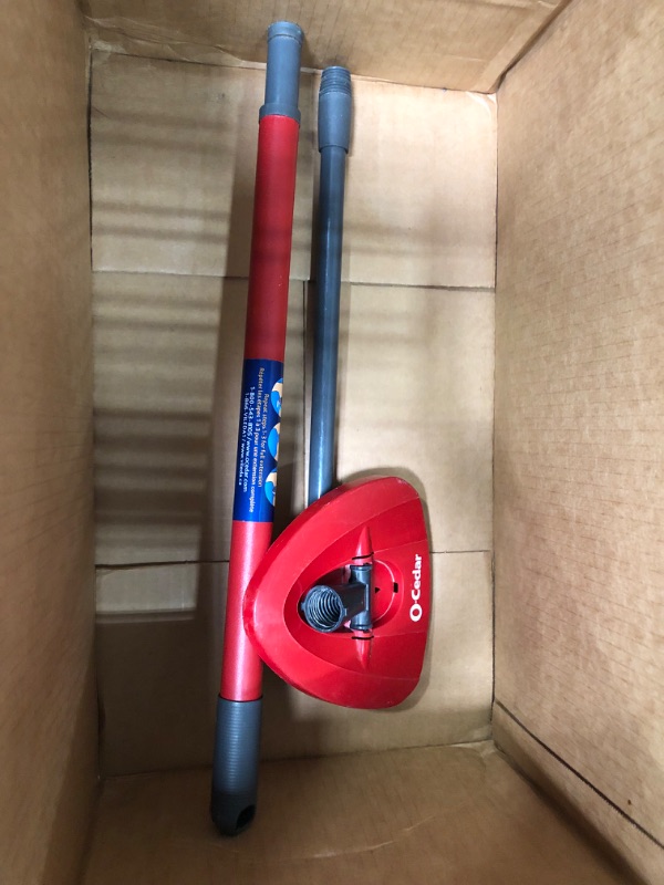 Photo 1 of **MINOR WEAR & TEAR**O-Cedar EasyWring Microfiber Spin Mop, Bucket Floor Cleaning System, Red, Gray Spin Mop & Bucket