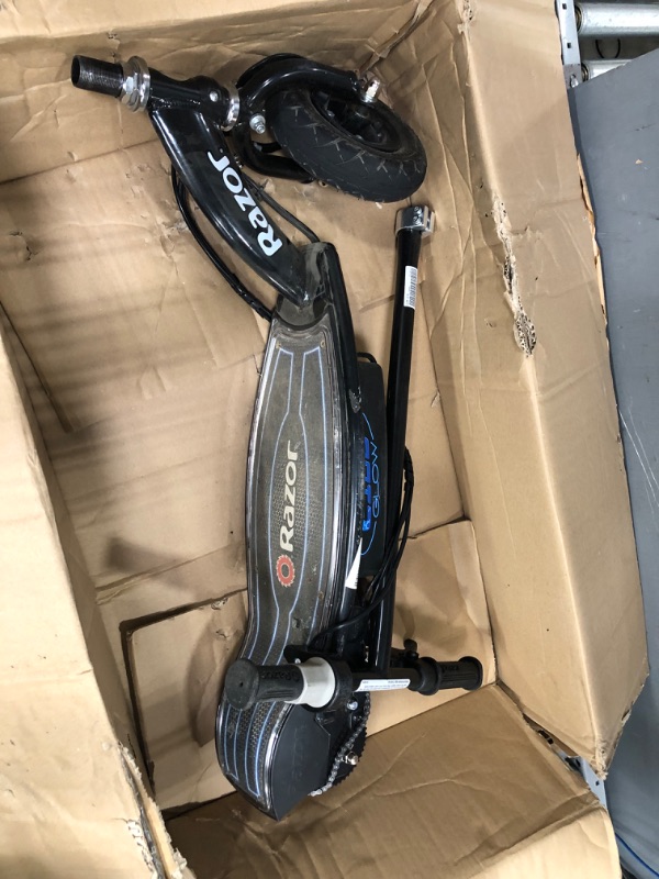 Photo 2 of **MINOR WEAR & TEAR**Razor E100 Electric Scooter for Kids Ages 8+ - 8" Pneumatic Front Tire, Hand-Operated Front Brake, Up to 10 mph and 40 min of Ride Time, For Riders up to 120 lbs