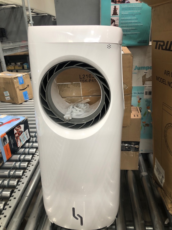 Photo 2 of Trustech Evaporative Air Cooler, Portable Air Cooler, Cool & Humidifying with 3 Speeds, 12H Timer Evaporative Cooler, Bladeless Fan Ice Boxes Contained, Remote Control Tower Fan for Large Room Office
