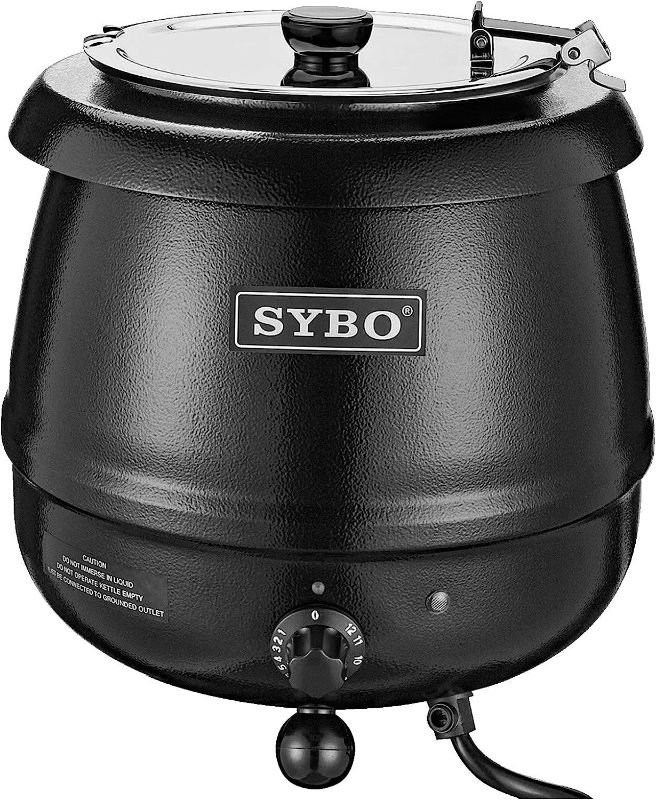 Photo 1 of 
SYBO SB-6000 Commercial Grade Soup Kettle with Hinged Lid and Detachable Stainless Steel Insert Pot for Restaurant and Big Family, 10.5 Quarts, Black
