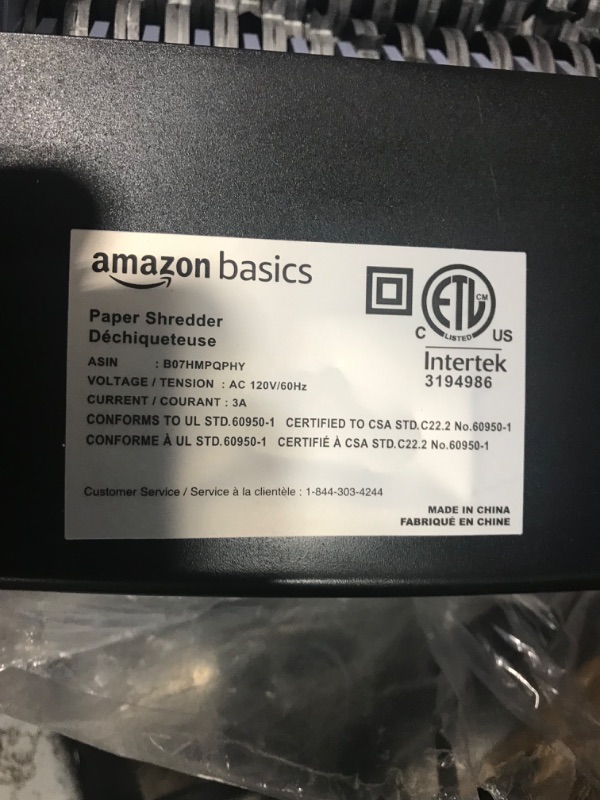 Photo 6 of Amazon Basics 12-Sheet Cross-Cut Paper and Credit Card Home Office Shredder