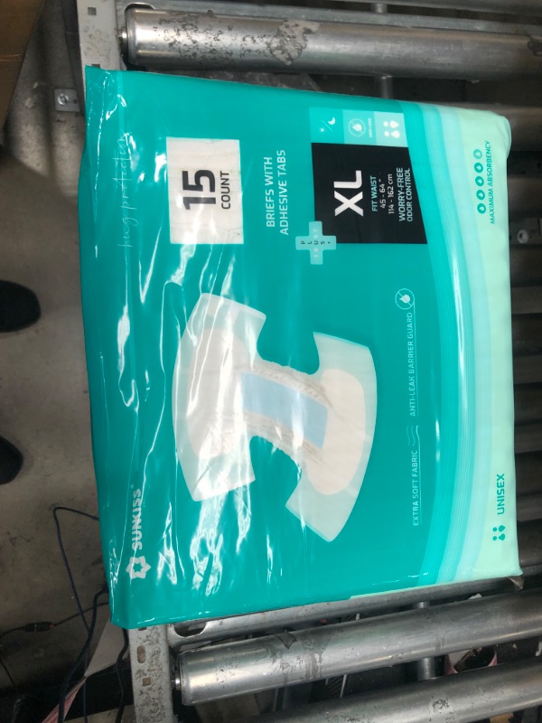 Photo 1 of SUNKISS TrustPlus Adult Diapers with Maximum Absorbency, Disposable Incontinence Briefs with Tabs for Men and Women, Maximum Overnight Absorbency, Leak Protection, XLarge, 15 Count X-Large (Pack of 15)
