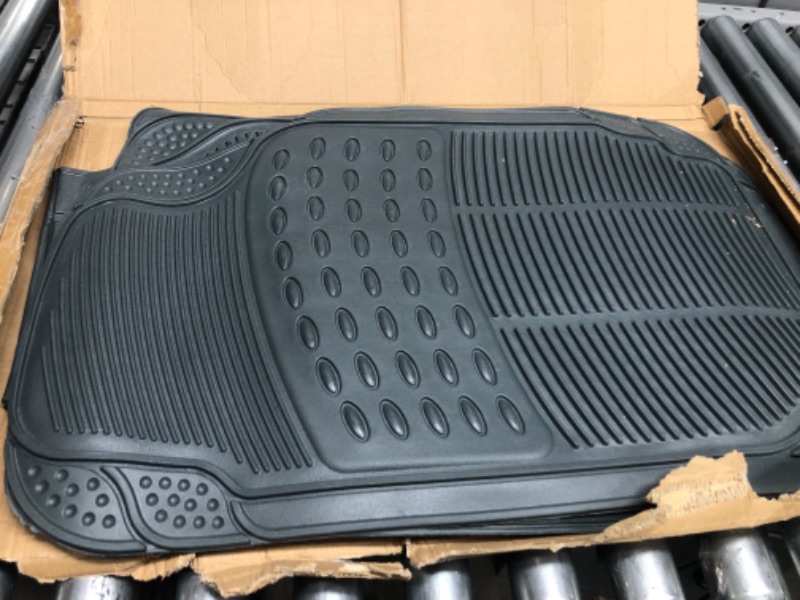 Photo 2 of Automotive Floor Mats Gray ClimaProof for all weather protection Universal Fit for most Cars, SUVs, and Trucks (Trimmable Heavy Duty 3 Row 4pc Full Set) FH Group F11306GRAY-3ROW Gray - 3 Row