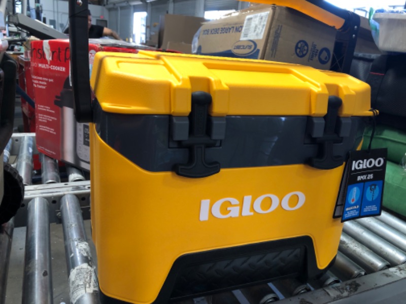 Photo 1 of Igloo Heavy-Duty 25 Qt BMX Ice Chest Cooler with Cool Riser Technology Yellow Cooler