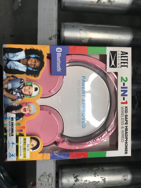 Photo 2 of Kid Safe 2-In-1 Bluetooth and Wired Headphones (MZX250) Pink