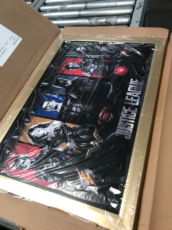 Photo 2 of **Picture cracked and creased in multiple spots**see images**
Trends International DC Comics Movie - Justice League - Heroes and Logos Wall Poster