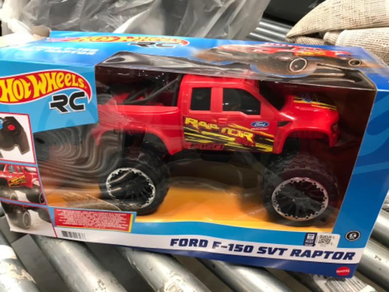 Photo 2 of ?Hot Wheels Remote Control Truck, Red Ford F-150 RC Vehicle With Full-Function Remote Control, Large Wheels & High-Performance Engine, 2.4 GHz With Range of 65 Feet HW FORD TRUCK RC