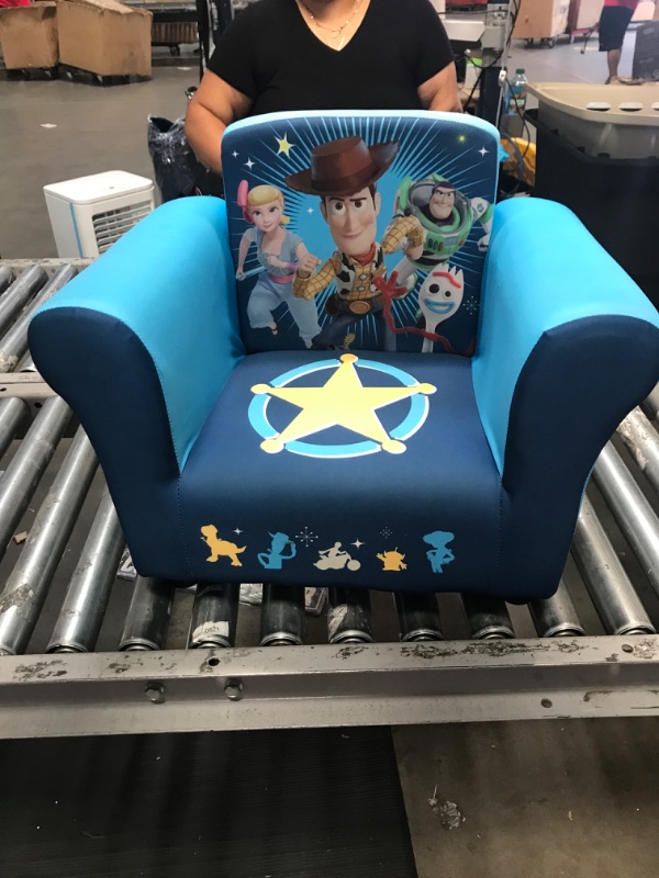 Photo 2 of Delta Children Upholstered Chair, Disney/Pixar Toy Story 4 for Bedroom with Arm Rest, Cushion Availability, Wood/UrethaneFoam/Polyester
