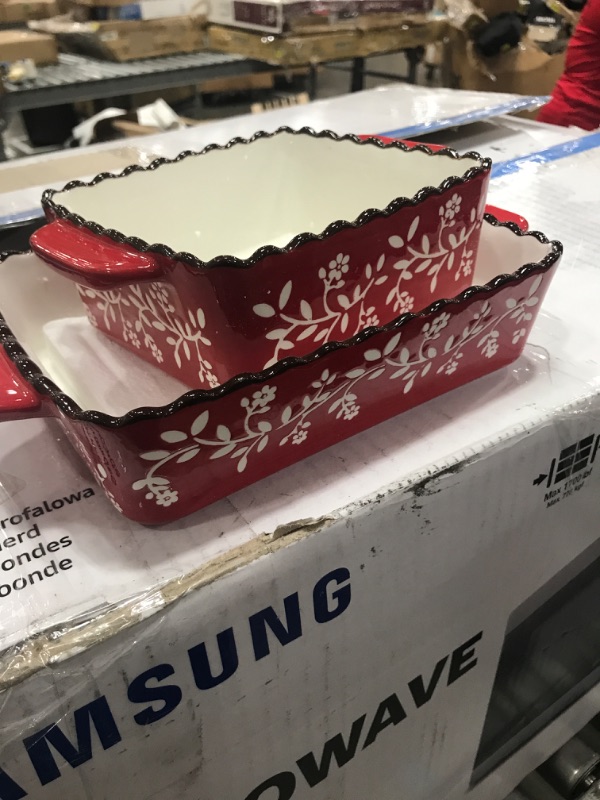 Photo 2 of **missing larger pan of 3**
AVLA 3 Pack Ceramic Bakeware Set, Porcelain Rectangular Baking Dish Lasagna Pans for Cooking, Kitchen, Casserole Dishes