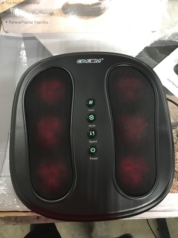 Photo 2 of CINCOM Shiatsu Foot Massager with Heat, Heated Electric Kneading Foot Massager Machine, Foot Warmer for Plantar Fasciitis Relief and Back Pain Relief 2 Modes & 2 Speeds