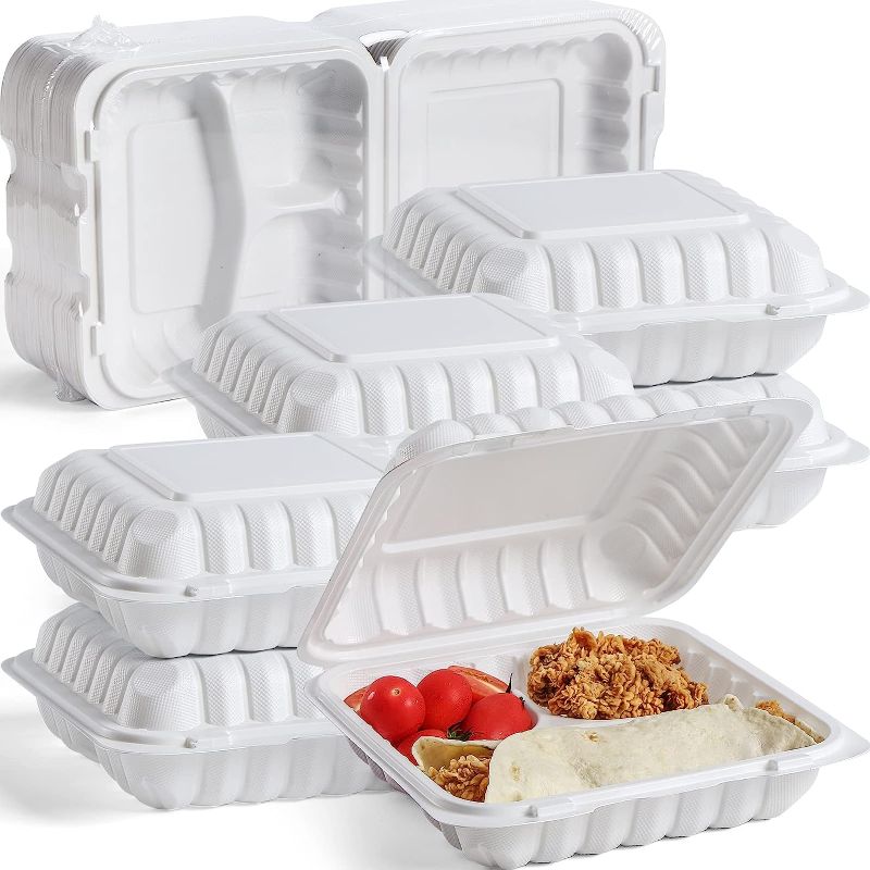 Photo 1 of ***PICTURE USED TO SHOW SIMILAR ITEM SEE PICTURES***

 Hinged Lid Plastic Container, 9X13IN 100COUNT