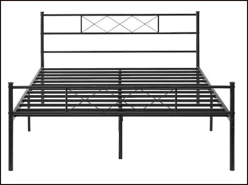 Photo 1 of ***Parts Only***VECELO Full size Metal Bed Frame, Metal Platform Bed with Headboard and Footboard, Metal Slat Support, Black?54" W