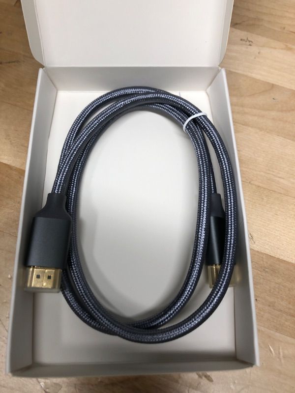 Photo 1 of Amazon Basics High-Speed HDMI Cable (48Gbps, 8K/60Hz ) - 3 Feet, Dark Gray 1 Dark Gray 3 Feet