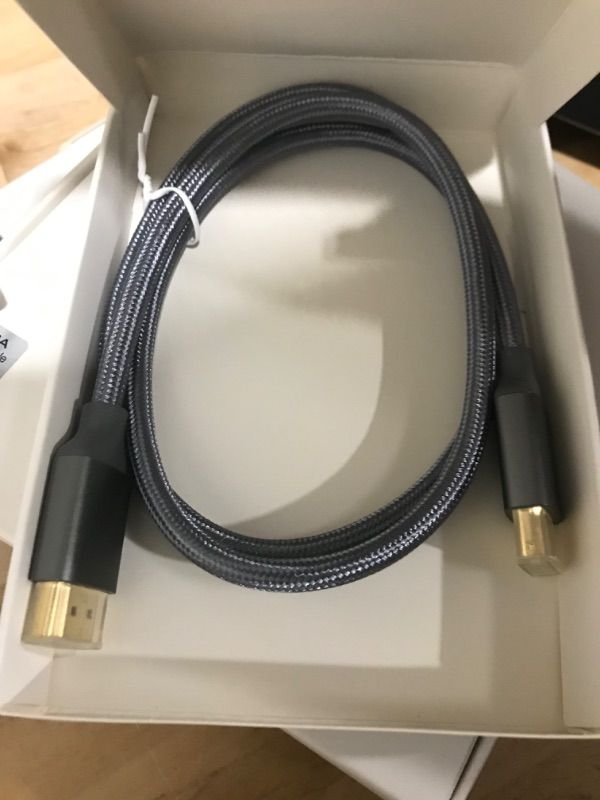 Photo 1 of Amazon Basics High-Speed HDMI Cable (48Gbps, 8K/60Hz ) - 3 Feet, Dark Gray 1 Dark Gray 3 Feet