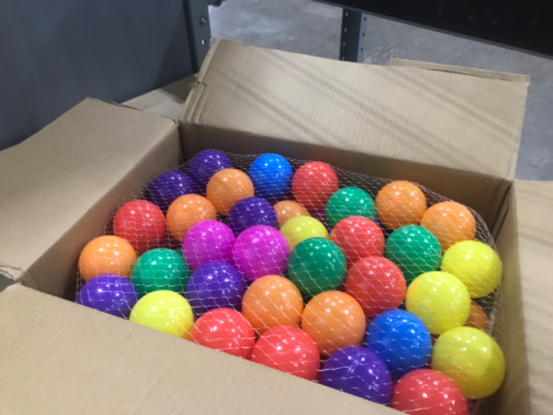 Photo 2 of Ball Pit Balls 100 Plastic Balls for Ball Pit Pets Play Toys,Non-Toxic Colorful BPA Free Play Pool Pit Balls for Toddlers Kids Birthday Party Decoration Tent Tunnels Pit Balls (2.2") 100 pcs -rainbow