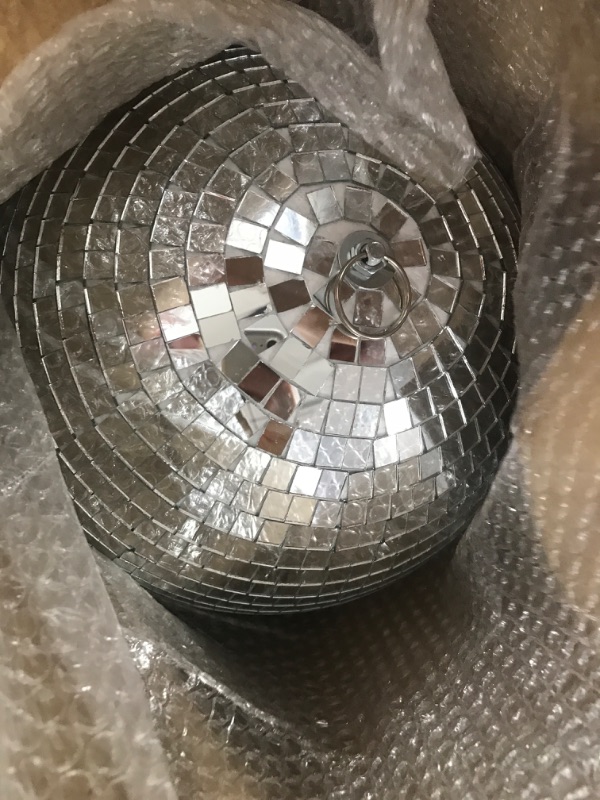 Photo 3 of 2 Pack Large Disco Ball Silver Hanging Mirror Disco Ball Reflective Mirror Disco Ball Ornament for Party Holiday Wedding Dance Music Festivals Decor Club Stage Props DJ Decoration (12 Inch, 12 Inch)