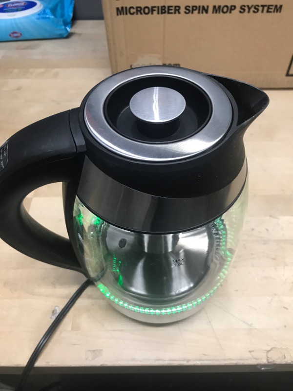 Photo 2 of ***POWERS ON*** Chefman Electric Kettle w/ Temperature Control, No. 1 Kettle Manufacturer in U.S., Removable Tea Infuser, 5 Presets, LED Indicator Lights, 360° Swivel Base, BPA Free, Stainless Steel, 1.8 Liters Temp. Control Electric Kettle