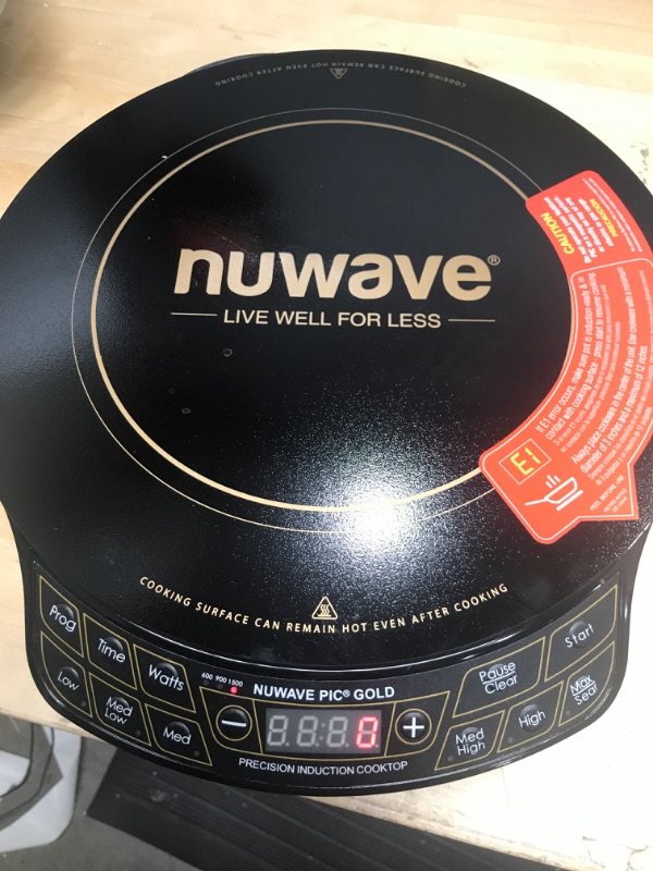 Photo 3 of ***POWERS ON*** NUWAVE Gold Precision Induction Cooktop, Portable, Powerful with Large 8” Heating Coil, 100°F to 575°F, 3 Wattage Settings 600, 900, and 1500 Watts, 12” Heat-Resistant Cooking Surface