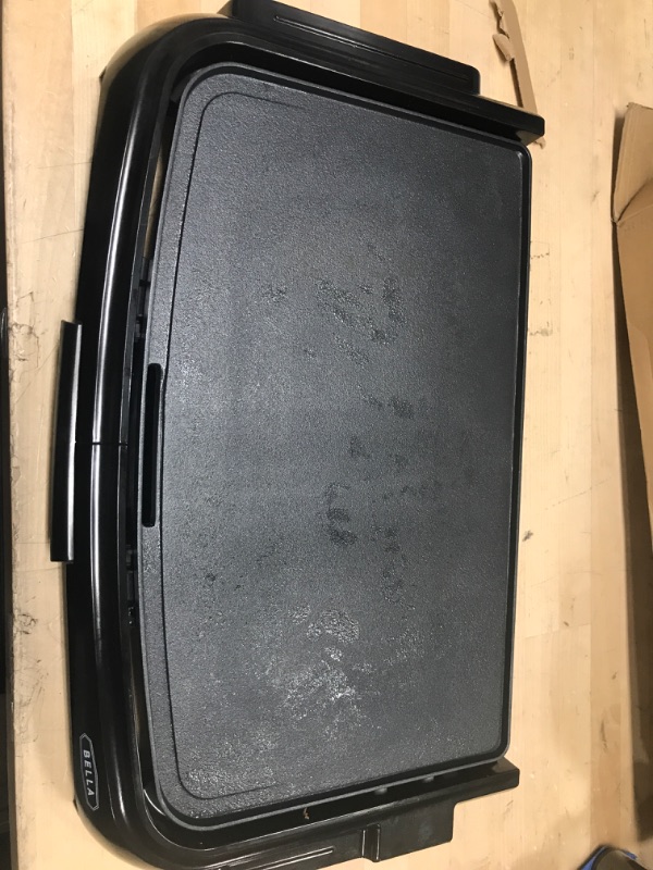 Photo 3 of ***UNABLE TO TEST*** ***PART ONLY*** BELLA 10" x 16" Griddle Non-Stick, Adjustable Control Knob with 7 Settings, Dishwater Safe, PFOA Free, Black