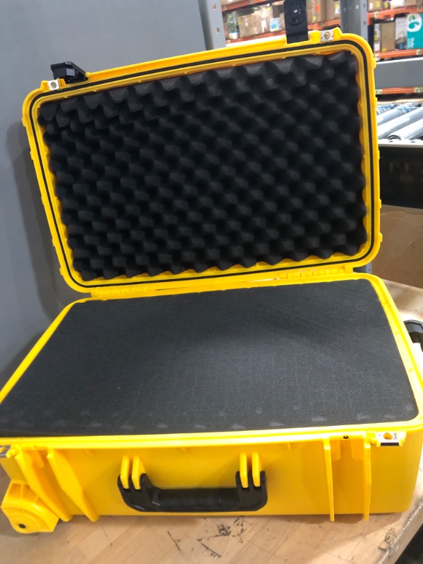 Photo 3 of Seahorse 920 Heavy Duty Protective Dry Box Case with Foam - TSA Approved/Mil Spec / IP67 Waterproof/USA Made for Protecting Firearms, Pistols, Drones, Camera Equipment Yellow