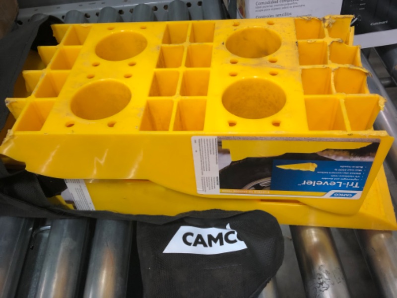 Photo 2 of **USED**
Camco RV Tri-Leveler, 2-Pack with Storage Bag - Raises Your RV Up to 3-7/8" on Any Tire for a More Level Position - Features a 3,500 lb. Load Capacity (44574)