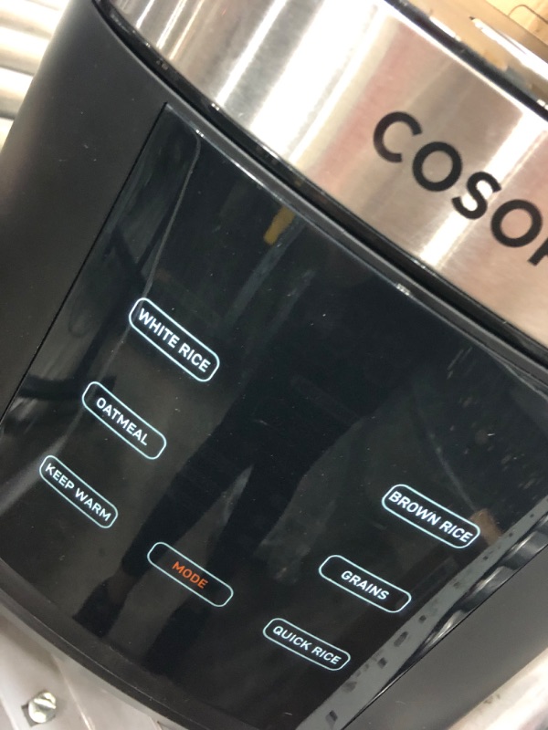 Photo 6 of **USED**
COSORI Rice Cooker 10 Cup Uncooked Rice Maker with 18 Cooking Functions, Advanced Fuzzy Logic Micom Technology, Texture Optional, 50 Recipes, Keep Warm, Delay Timer, Stainless Steel Steamer